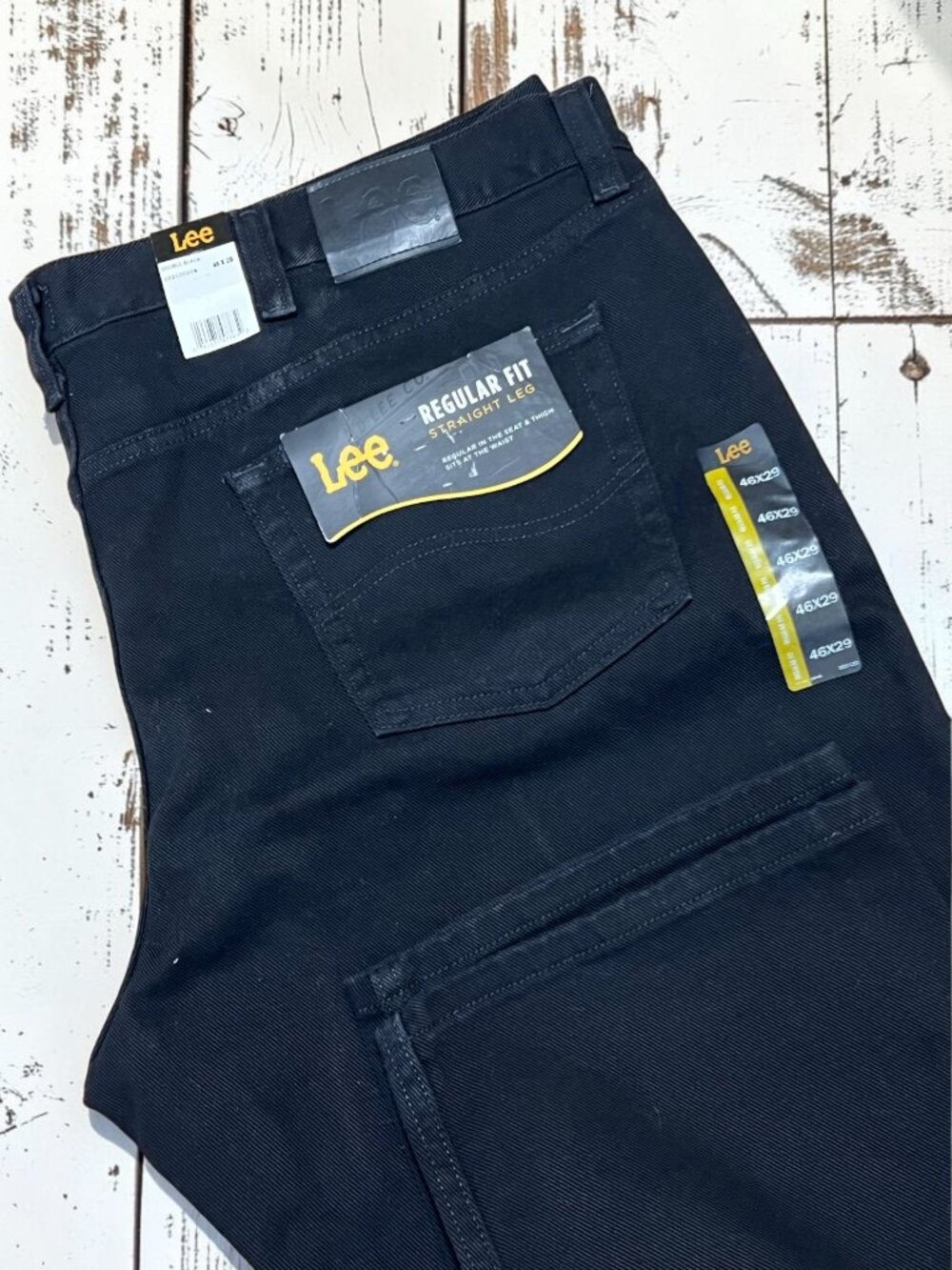 NWT LEE Regular Fit Black Jeans 46 x 29 Straight Leg Mens Western Cowboy New
